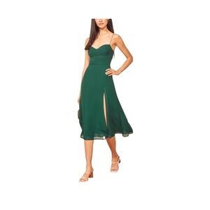 Reformation Forest Green Midi Dress